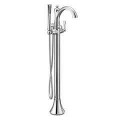 Wynford Chrome one-handle tub filler includes hand shower