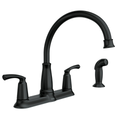 Bexley Matte black two-handle high arc kitchen faucet
