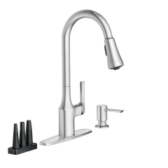 Milton Pulldown Kitchen Faucet with Bottle Cleaning Attachments