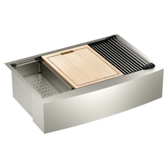 Luxe Chef 33" Workstation Undermount Apron Front Single Bowl Sink With Accessories