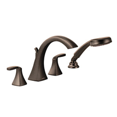 Voss Chrome Two-Handle High Arc Roman Tub Faucet including Handheld Shower