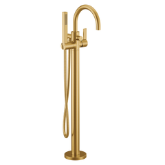 Cia Chrome one-handle tub filler includes hand shower