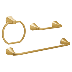 Lindor 3 Pc Kit: Pivoting Paper Holder, Towel Bar & Towel Ring