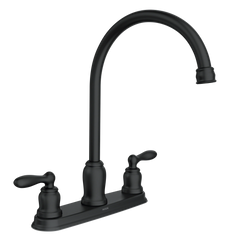 Caldwell Matte black two-handle high arc kitchen faucet