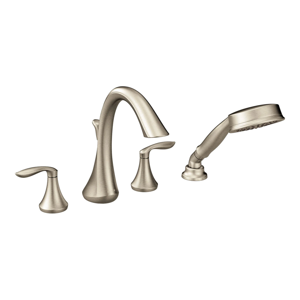Eva Chrome Two-Handle High Arc Roman Tub Faucet including Handheld Shower