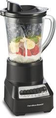 Hamilton Beach Wave Crusher Blender For Smoothies With 40 Oz Glass Jar and 14 Functions, Ice Sabre Blades & 700 Watts for Consistently Smooth Results, Black + Stainless Steel (54221)(Black,Blender)