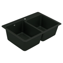 Host 33" Granite Dual Mount Double Bowl Sink