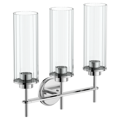 Greenfield Chrome three globe bath light
