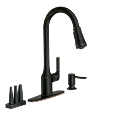 Milton Pulldown Kitchen Faucet with Bottle Cleaning Attachments