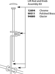Moen Polished Brass Lift Rod and Knob Assembly Kit