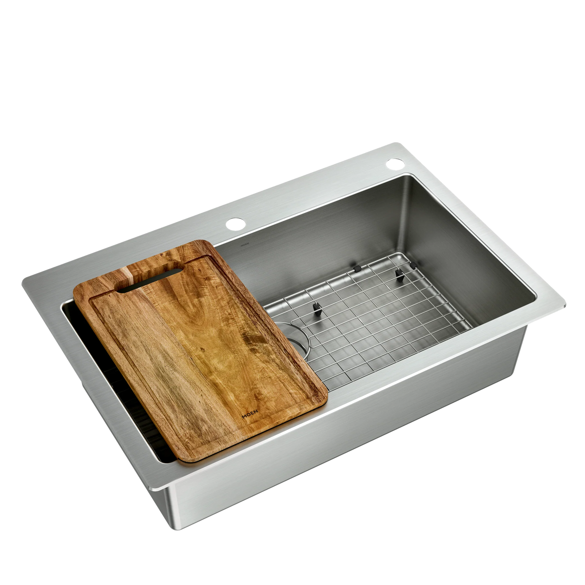Islet 33"x22" stainless steel 18 gauge single bowl dual mount sink