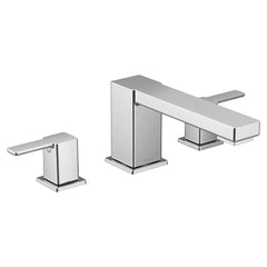 90 Degree Chrome two-handle high arc roman tub faucet